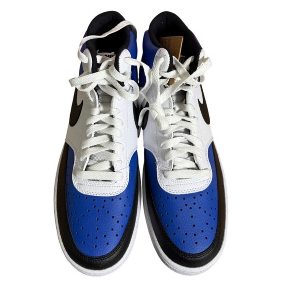 NEW Nike Court Vision Mid NN Mens 9 Sneakers Game Royal Black White‎ FQ8740-480 - Picture 5 of 14